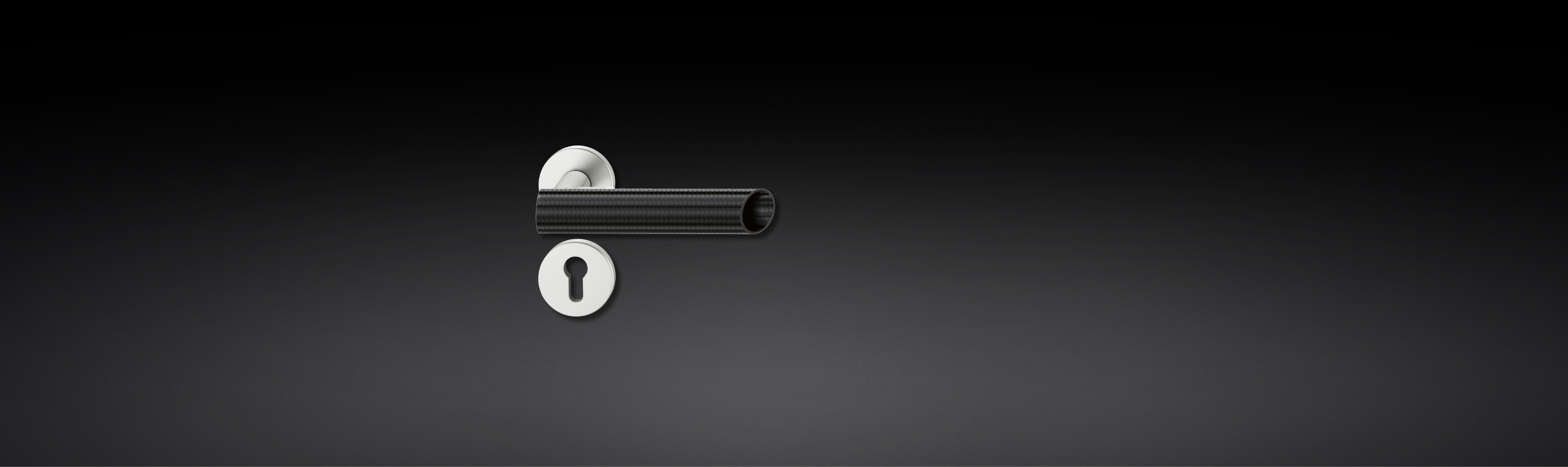 Türklinke aus Carbon von ax-lightness aus Carbon vor Carbonhintergrund